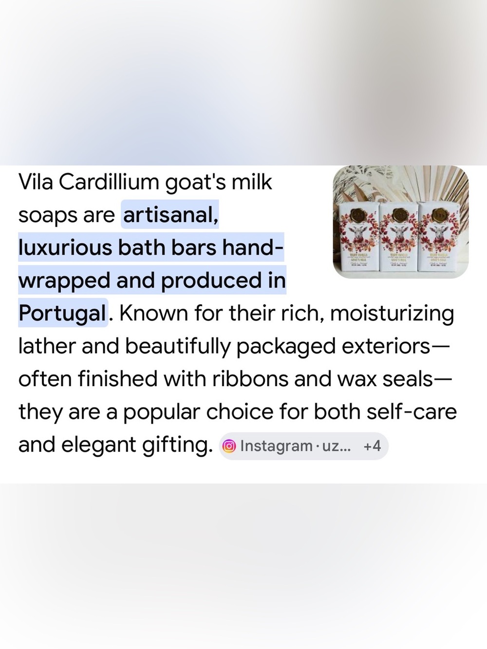 Vila Cardillium | Imported Goat’s Soap Bundle Scented Soaps Handmade Portugal 2 - Picture 8 of 10